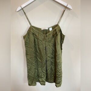 Laundry By Design 100% Silk Tank Top Green Womens Large